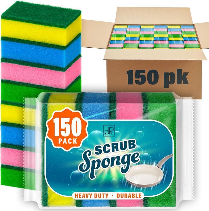 Gąbki kuchenne 150 szt. dwustronne, odporne na zarysowania