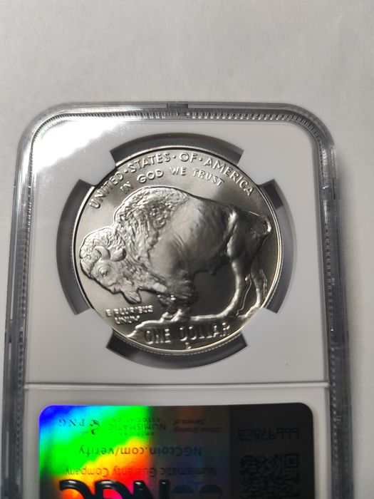 2001-D .900 Silver $1 U.S  Buffalo Native American Label NGC MS 69