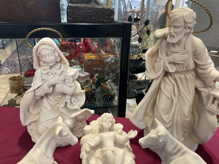 Presépio material de pó de pedra super lindo 5 peças 25/27/18/17 cm