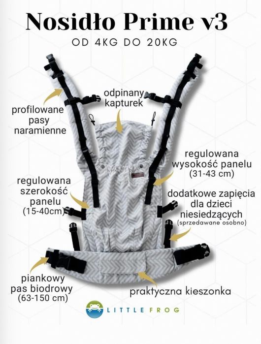 Nosidło Little frog Prime v3