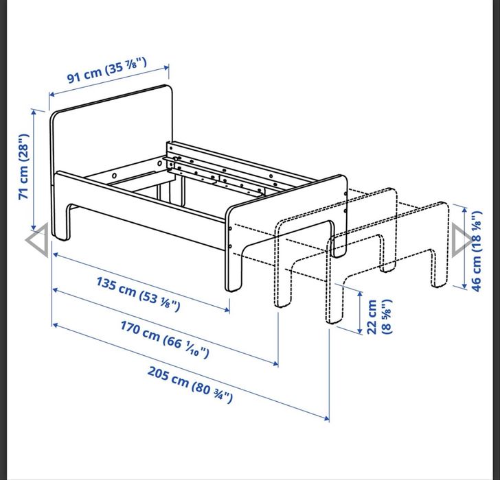 Ліжко дитяче розсувне Ikea SLÄKT Ікеа СЛЕКТ