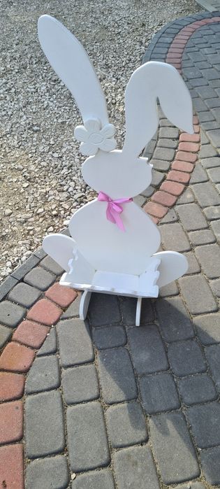 Dekoracja Zając ozdobny z drewna