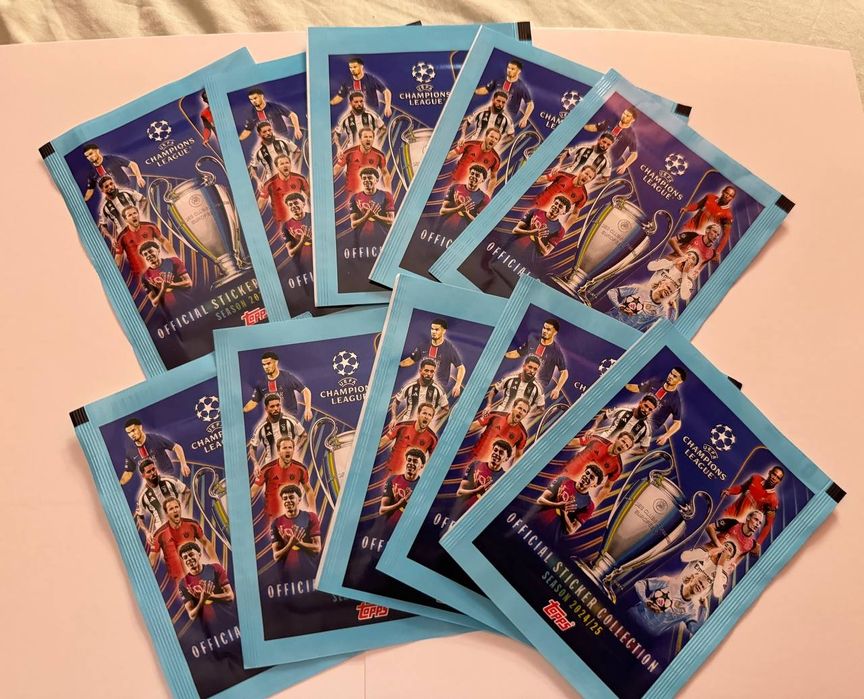 Пакетики з наліпками від Topps Ліга Чемпіонів 2024-2025, не Panini