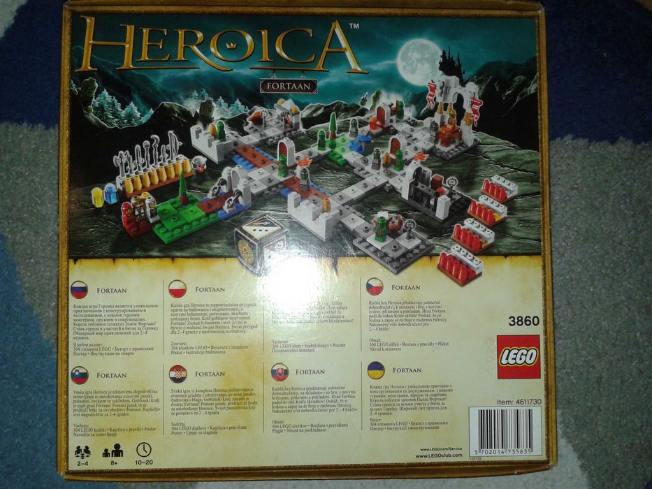 Klocki gra planszowa oryginał Lego 3860 Heroica Fortaan niekompletny