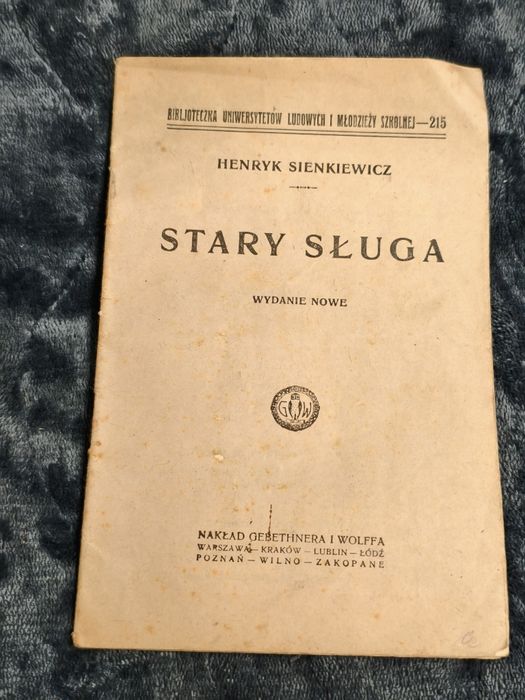 Stary sługa  1925r unikat