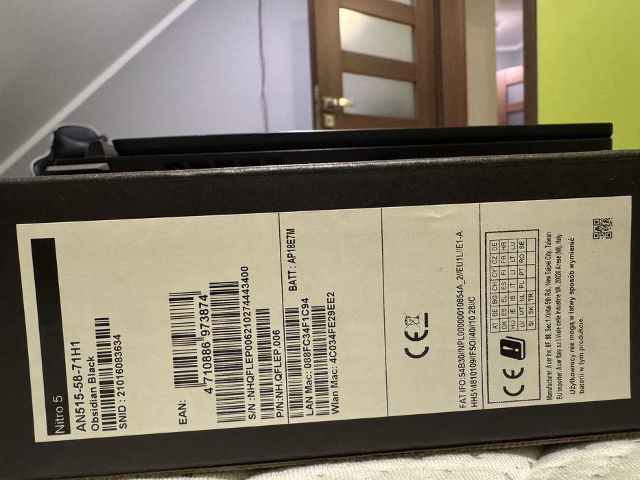 Laptop Acer Nitro5 AN515-58 RTX 3050ti intel core i7 12700