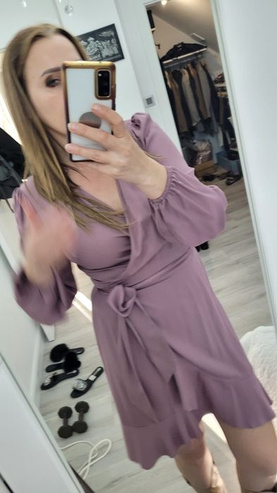 Reves liliowa sukienka koperowa
