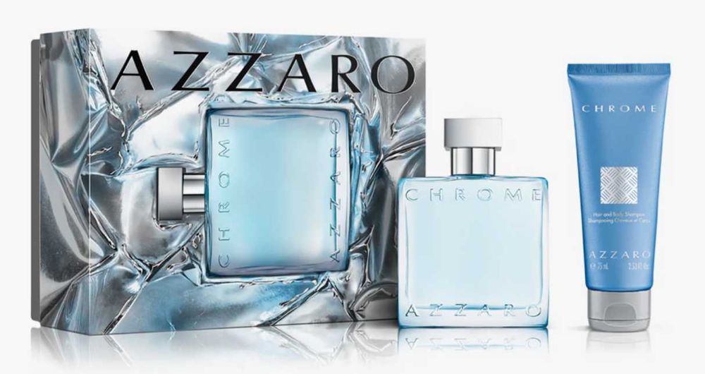 AZZARO CHROME Eau de Toilette 50 ml + szampon/żel 2w1 75 ml, NOWE