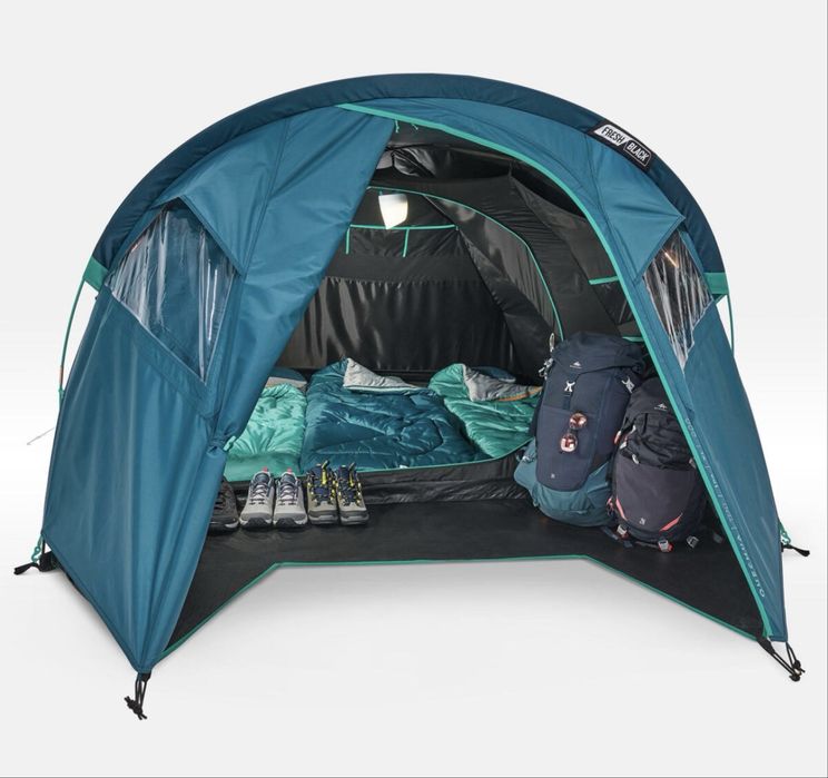 Кемпінговий намет Quechua MH100 Fresh & Black XL на 3 особи