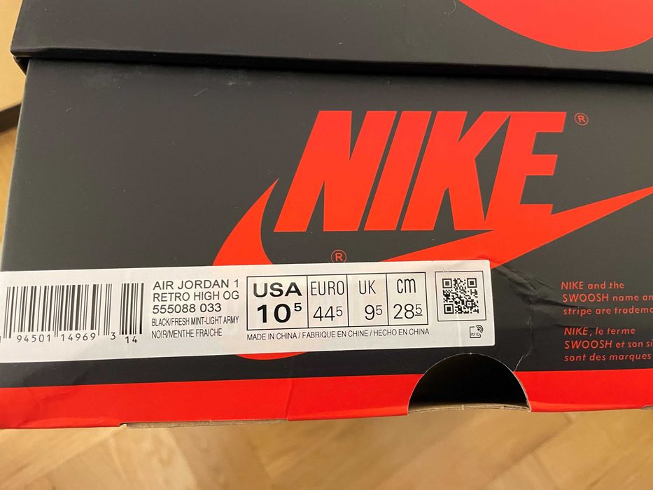 jordan 1 retro high og fresh mint