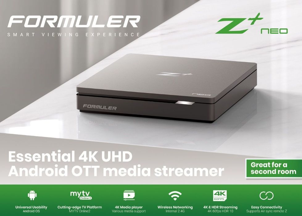 * NOVA SELADA* FormulerZ + Neo 4K 60fps Android 7 IPTV Mytvonline2