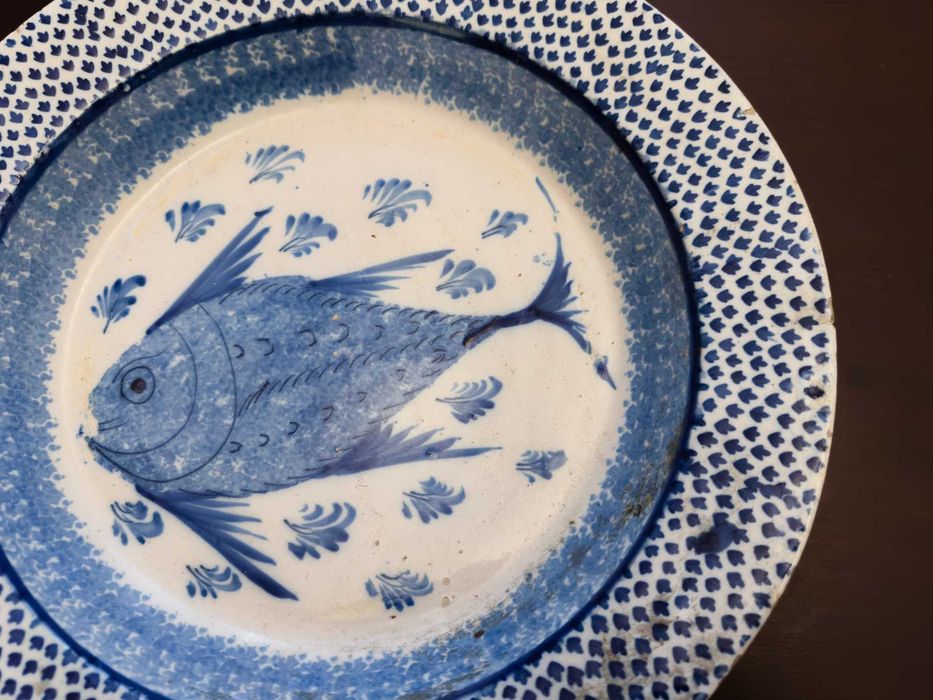 Prato Porcelana Família Chinesa Peixe, Século XIX