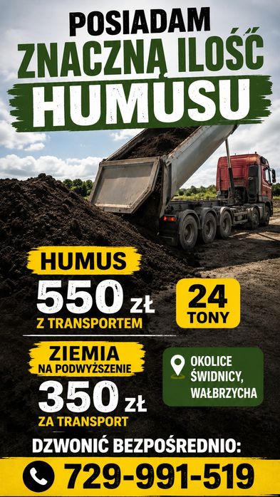 Humus ziemia na podwyższenie telenu