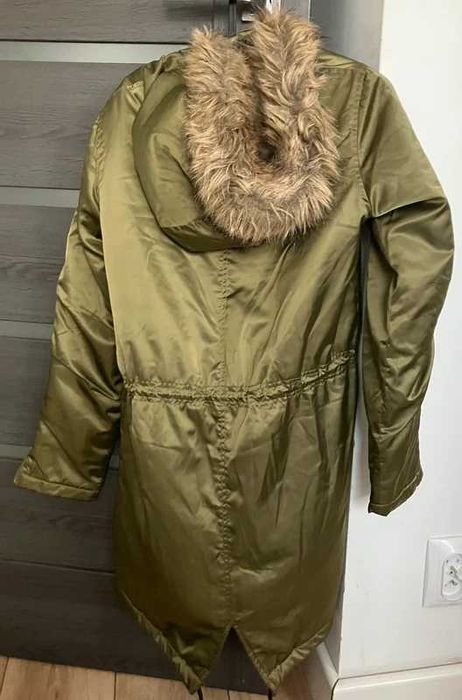 Modna, jesienno-zimowa parka kolor khaki, XS/34, Sinsay, 100%poliester
