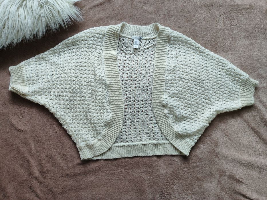 Eleganckie kremowe białe bolerko H&M rozmiar L 40