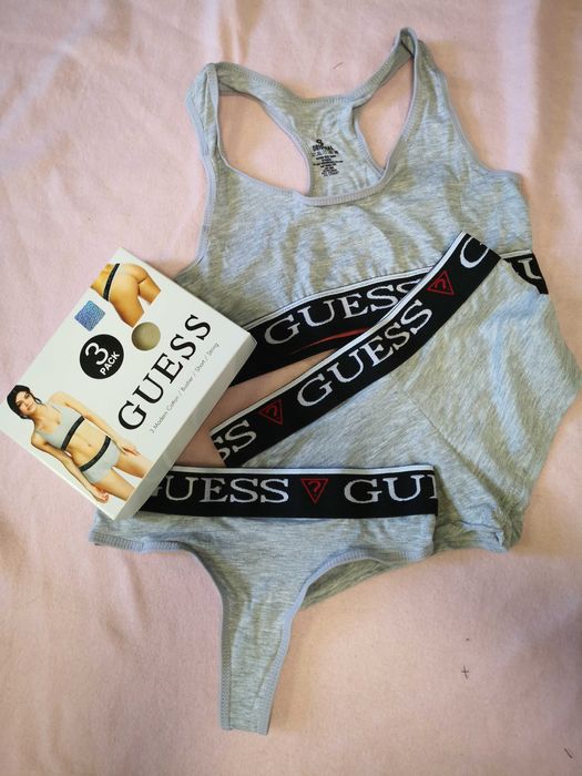 Komplet damski Guess bokserki top stringi nowość
