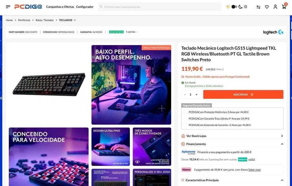 teclado mecanico sem fios logitech G515