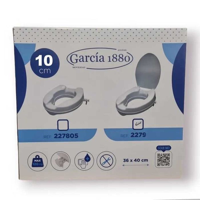 García 1880 - NOVO - Elevador de Wc, com Tampa 10 Cm
