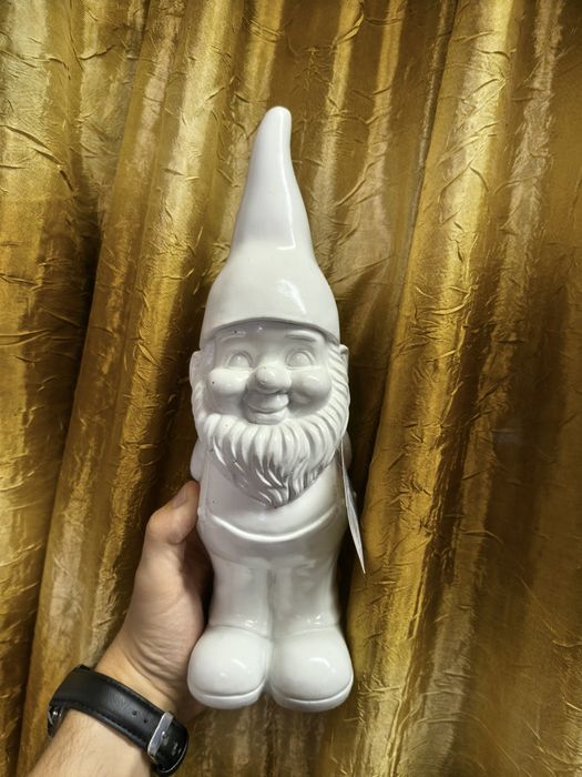 Krasnal biały około 30 cm figurka dom ogród