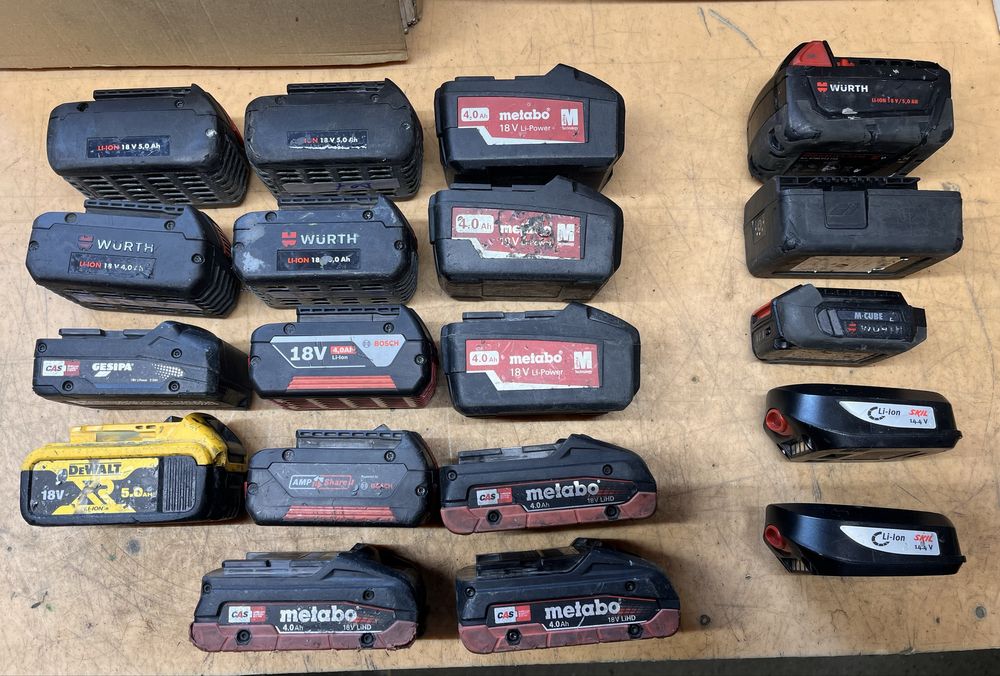 Baterie li-ion uszkodzone 18V Dewalt Bosch Wurth Gesipa Skil Metabo