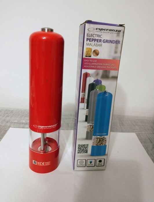 Esperanza 2 sztuki  Elektryczne Młynek do Pieprzu  Led Czerwon