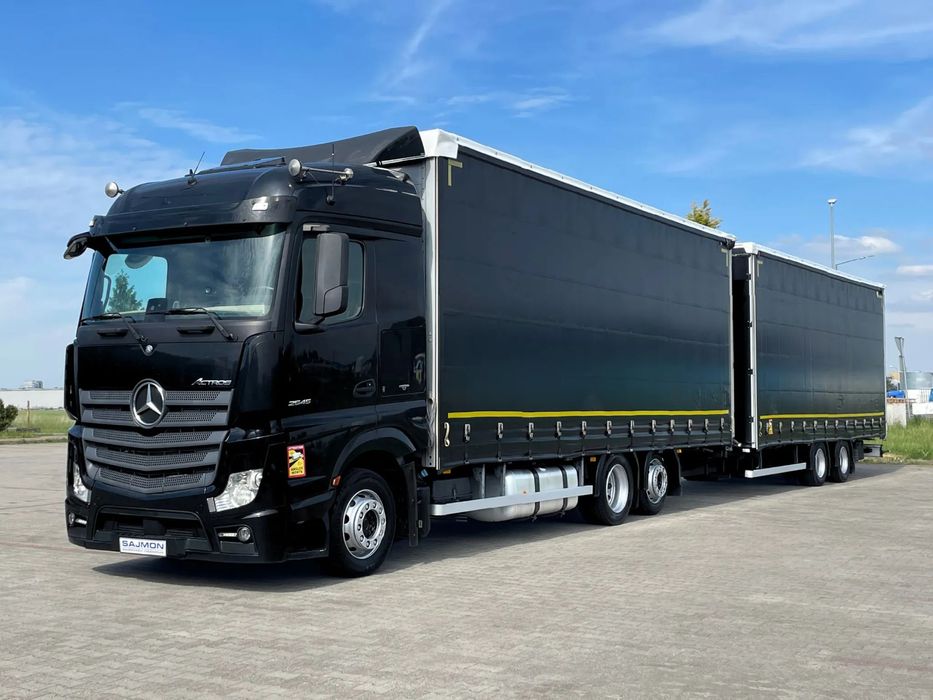 Mercedes-Benz ACTROS 2545 / ZESTAW TANDEM 120 M3 / PRZEJAZDOWY / 7,75 M + 7,75 M / SALON PL  jumbo pierwszy właściciel 38 palet