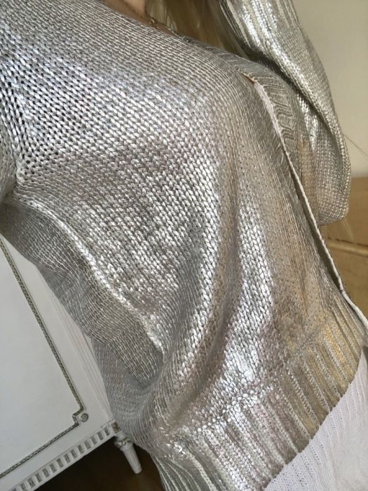 Srebrny sweter h &m nowy s m