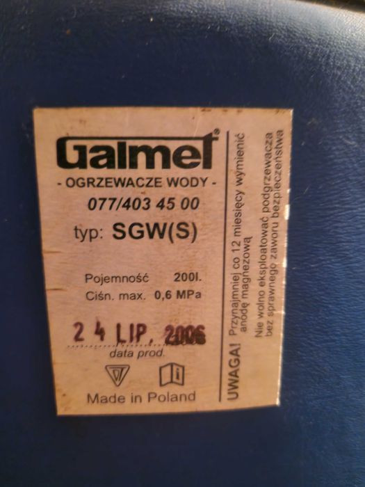 Zbiornik Galmet 200 litrów