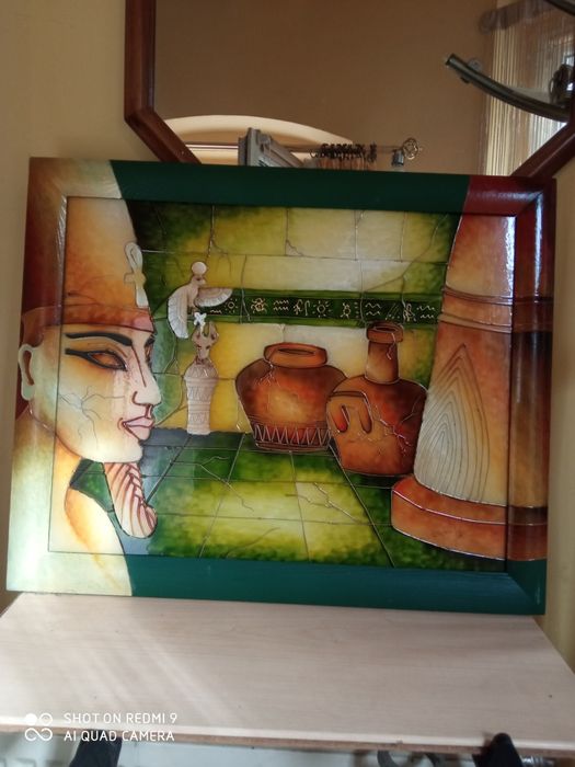 Obraz  Faraon malowany szkłem.rękodzieło