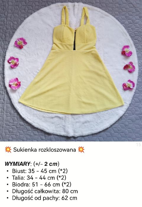 Sukienka żółta lekko rozkloszowana