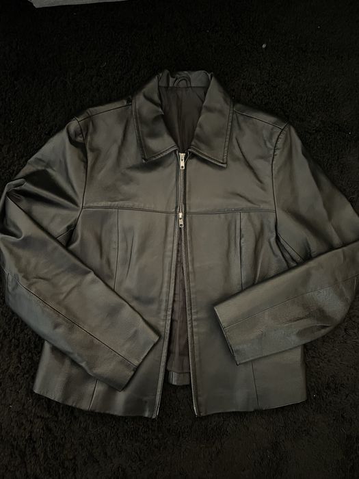 вінтажна шкіряна куртка піджак