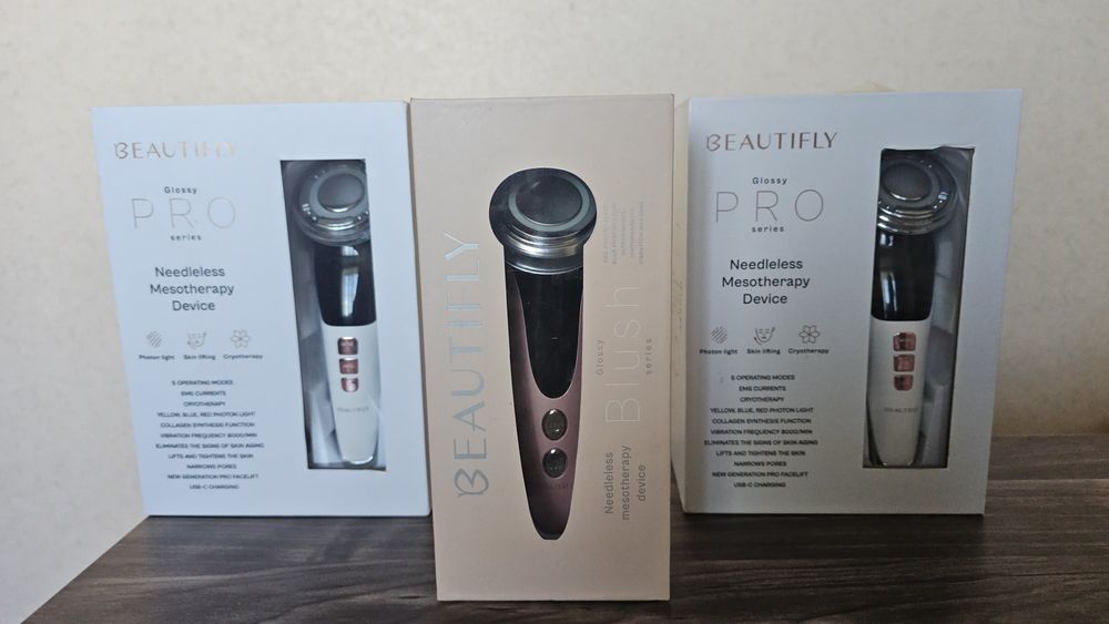 Апарат для безголкової мезотерапії Beautifly B-Glossy PRO 5в1 (Оригінал) та Масажер для обличчя Beautifly B-Glossy Blush — Безголковамезотерапія
Опис