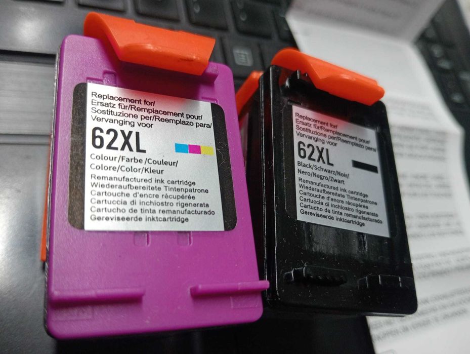 Pack 2 Tinteiros 62XL (Preto + Cor) p/ HP Envy e OfficeJet - NOVO