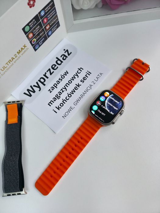 Smartwatch HK Ultra Max – AMOLED 2,12", połączenia Bluetooth, nowy