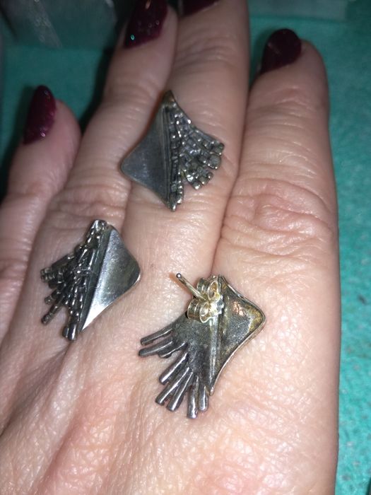 Komplet 925 kolczyki zawieszka