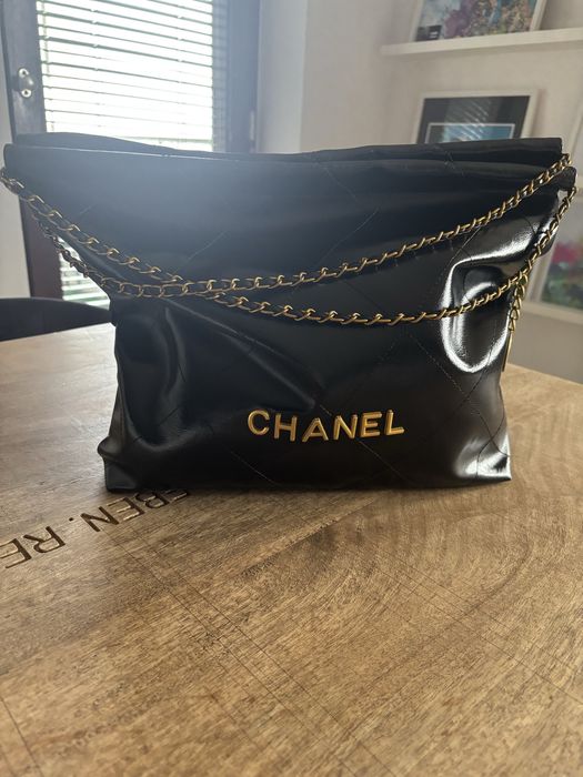 Elegancka czarna torebka  z łańcuszkiem + saszetka
