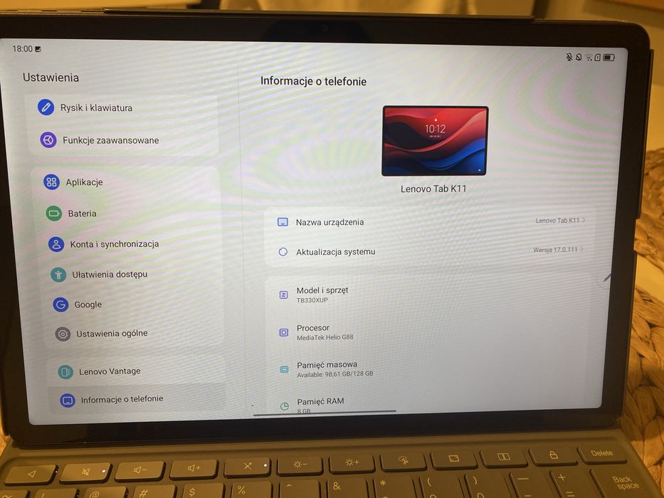 Tablet Lenovo Tab K11 with Folio Keyboard Tab Pen