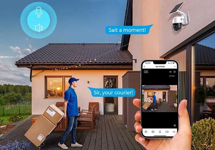 Câmara Vídeo Vigilância TUYA 360º Bateria/Solar Sem Fios WiFI (NOVO)