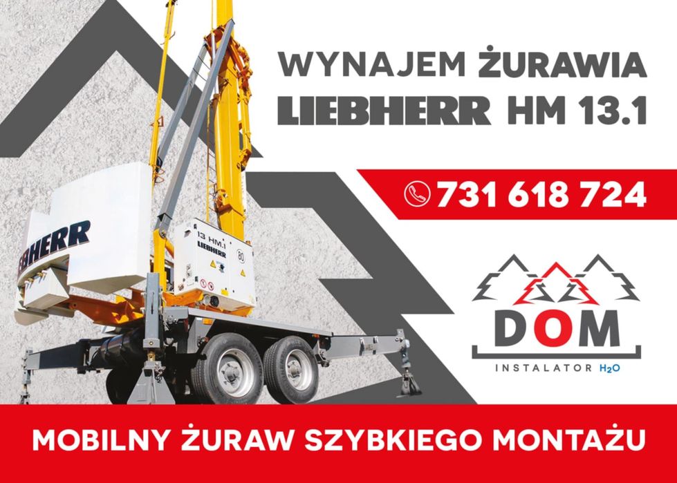 Wynajem Żurawia . Dźwig Dekarski .Dźwig