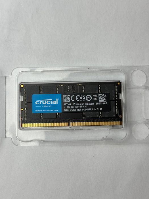 Оперативна пам'ять Crucial DDR5 SO-DIMM 32GB 4800MHz CL40