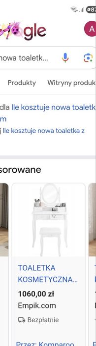 Toaletka biala z lustrem