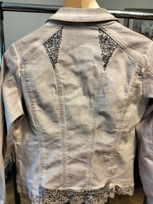 Kurtka jeansowa pudrowy róż 40