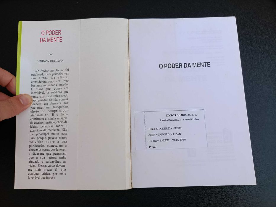 Livro "O Poder da Mente", de Vernon Coleman