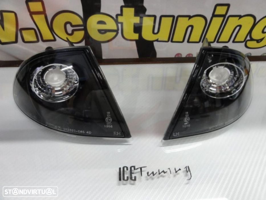 Pisca frontal BMW E46 limo / touring 4p 98-01 Fundo Preto c/2 anos de garantia