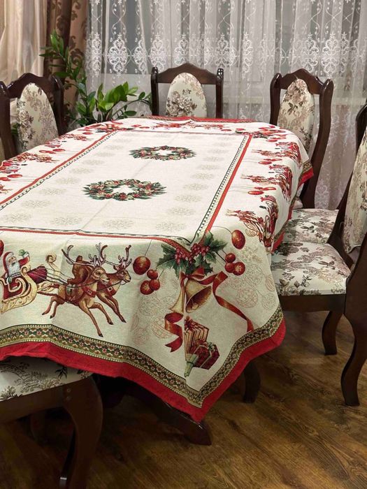 На подарунок! Гобіленова новорічна скатертина скатерть на Рождество