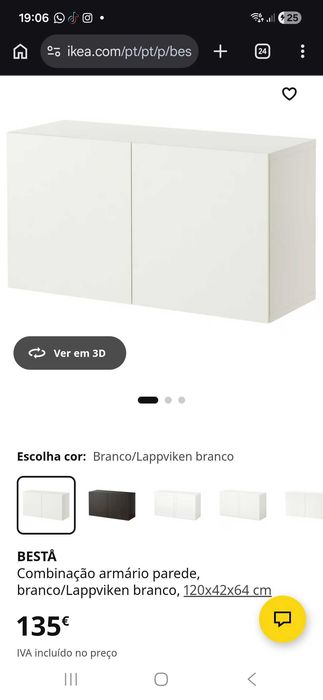 Movel Besta branco (tv/ arrumação )