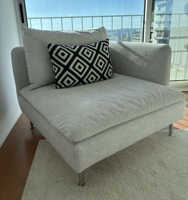 Poltrona Cadeirão Sofá 1 lugar Cinzento Almofadas Soderhamn IKEA