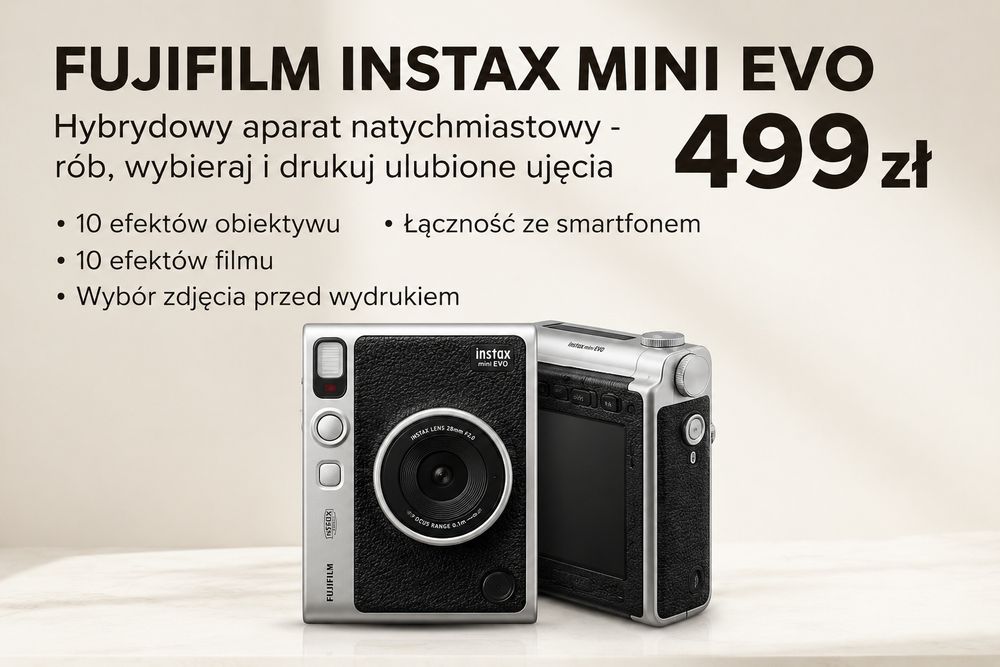 Aparat analogowy Fujifilm Instax MINI EVO czarny TYPE C