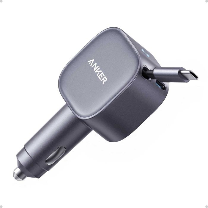 Anker ładowarka samochodowa USB-C 75W, ultrakompaktowa, z wbudowanym zwijanym kablem