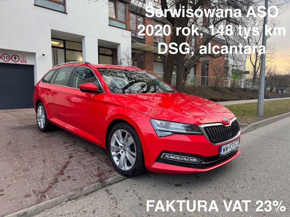 Skoda Superb 2,0 TDI, 150KM, DSG, 2020 rok, serwisowana ASO, bezwypadkowa, FV 23%